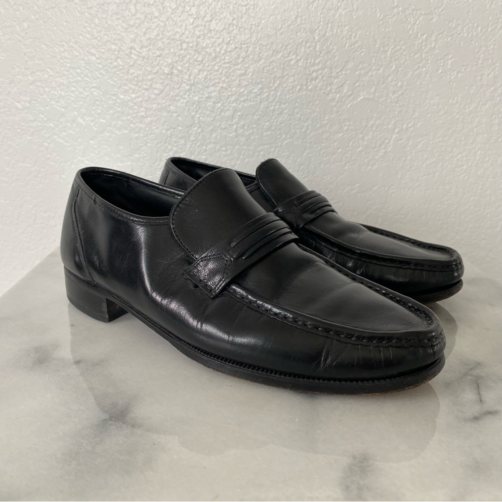 Florsheim Classic Black Men’s Leather Penny Loafers (Size 8.5E Wide).